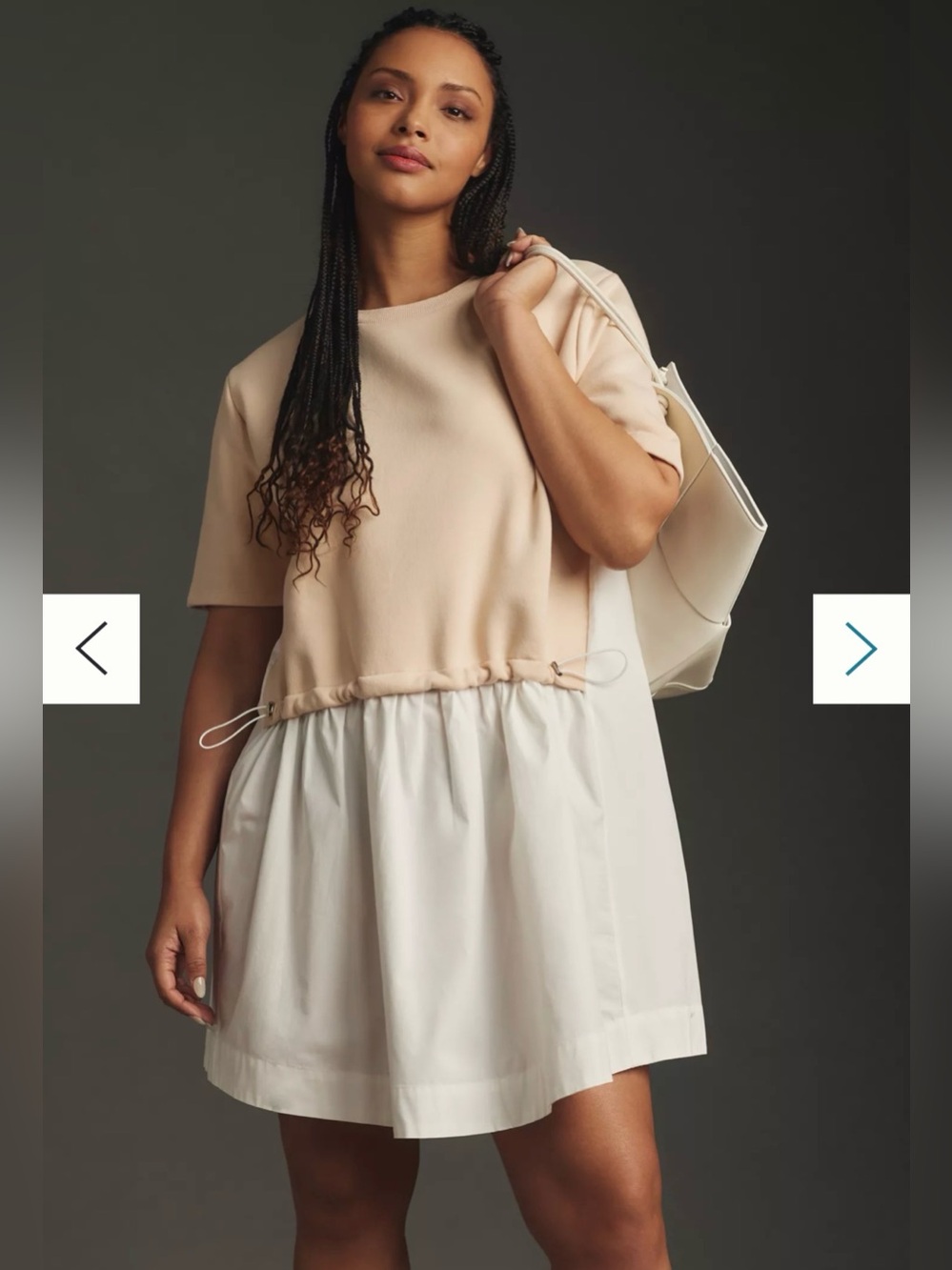 Pilcro by Anthropologie Colorblock Drawstring Mini Dress ~ Large